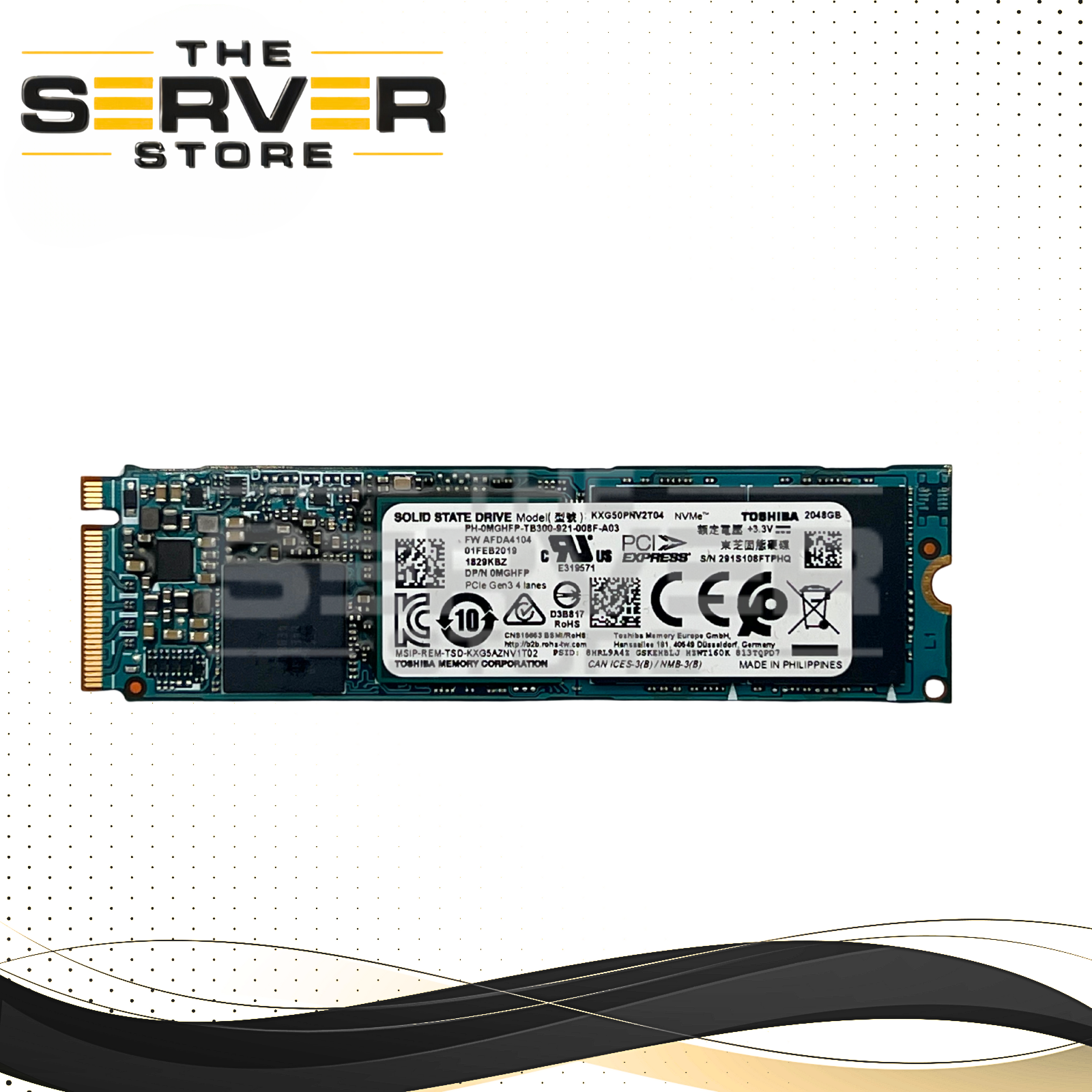 Dell 2TB NVMe 2280 M.2 PCIe Gen 3.0 x4 SSD Toshiba XG5 Series KXG50PNV2T04 0MGHFP MGHFP
