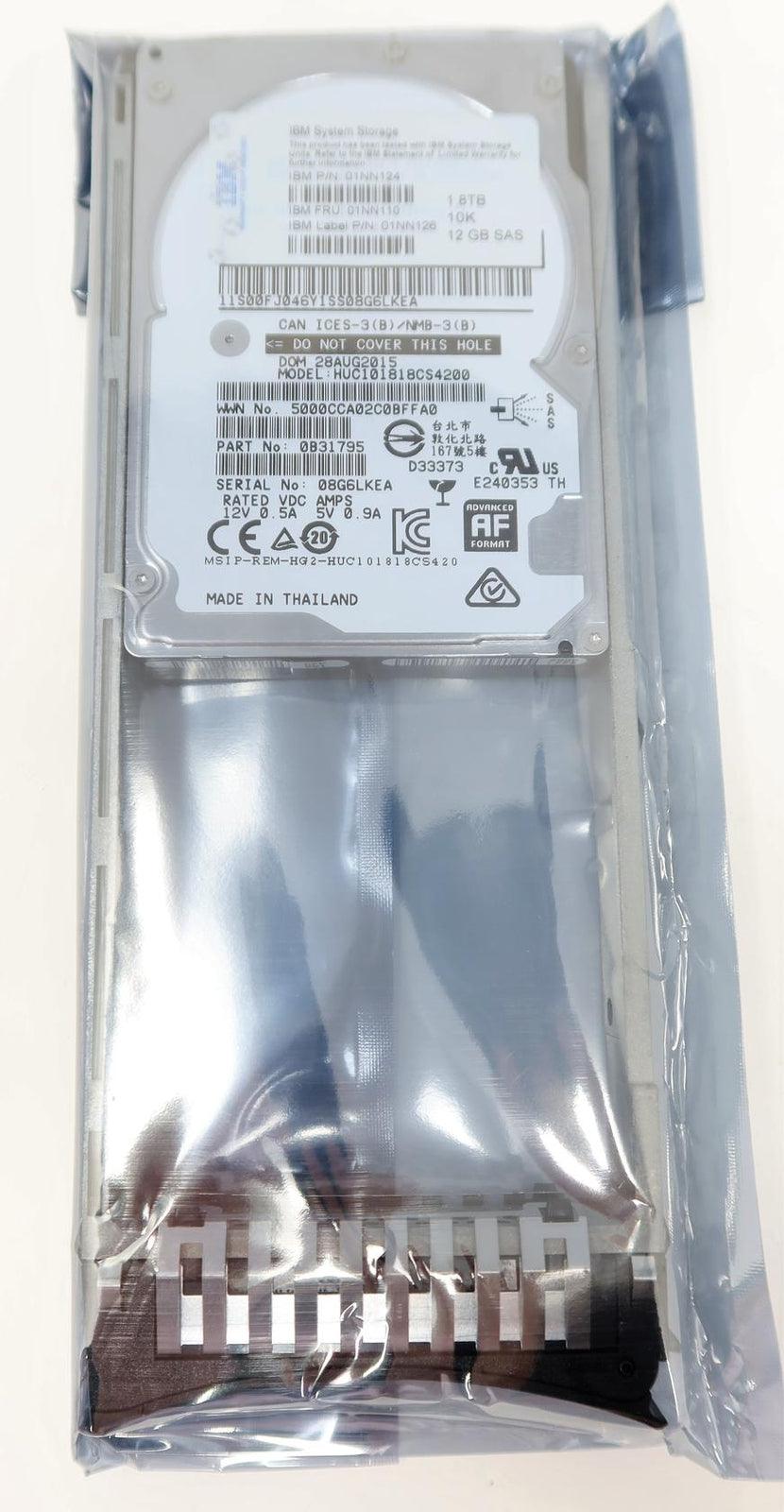 IBM 1.8TB 10000RPM 12Gbps 2.5" SAS Hard Drive 01NN110 01NN124 01NN126