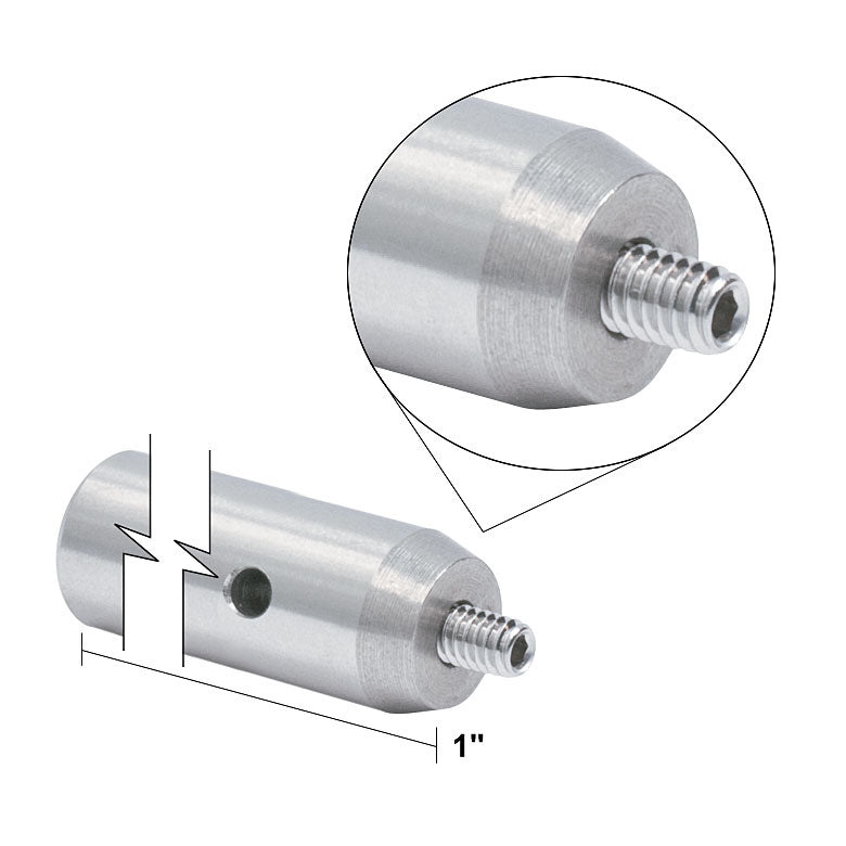 TH-TR1 - Ø1/2" Optical Post, SS, 8-32 Setscrew, 1/4"-20 Tap, L = 1"