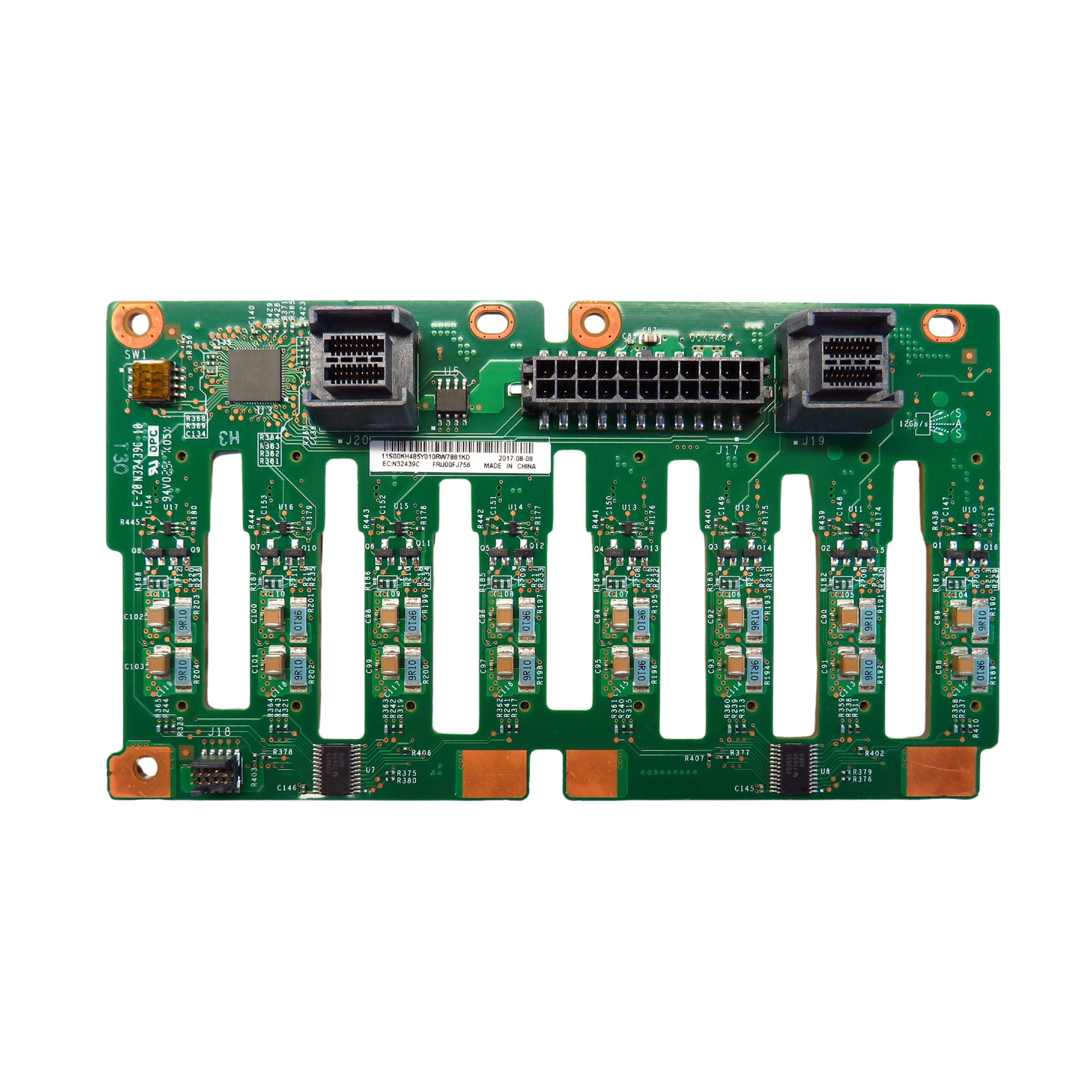 IBM 00FJ756 x3650 M5 8 Bay 2.5" SFF Hot Swap Hard Drive Backplane (Refurbished)