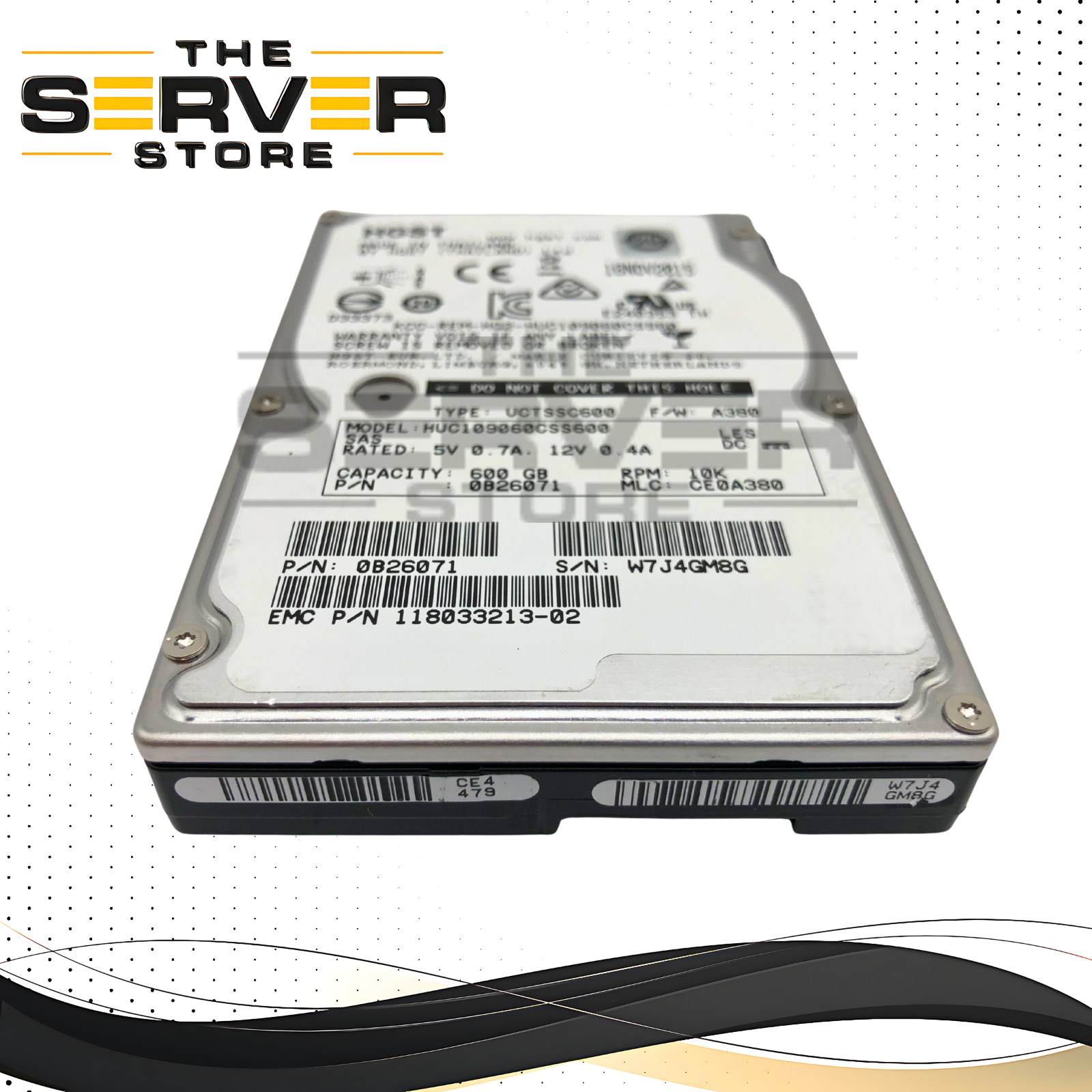 EMC HGST 600GB 10K 6Gb/s SAS 2.5 SFF Enterprise HDD HUC109060CSS600 118033213-02