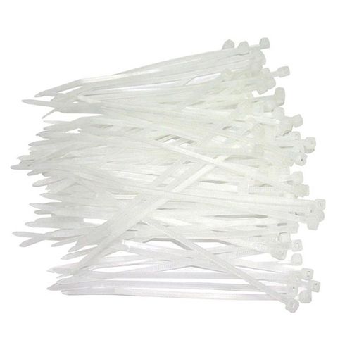 TrueConect 14-1/2'' x 3/16'' Nylon Cable Ties, 100/Pack- Neutral