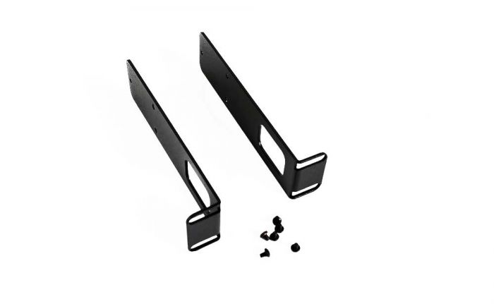 1RU 19" Flush Mount Rack Adapter Brackets (Pair)-Black