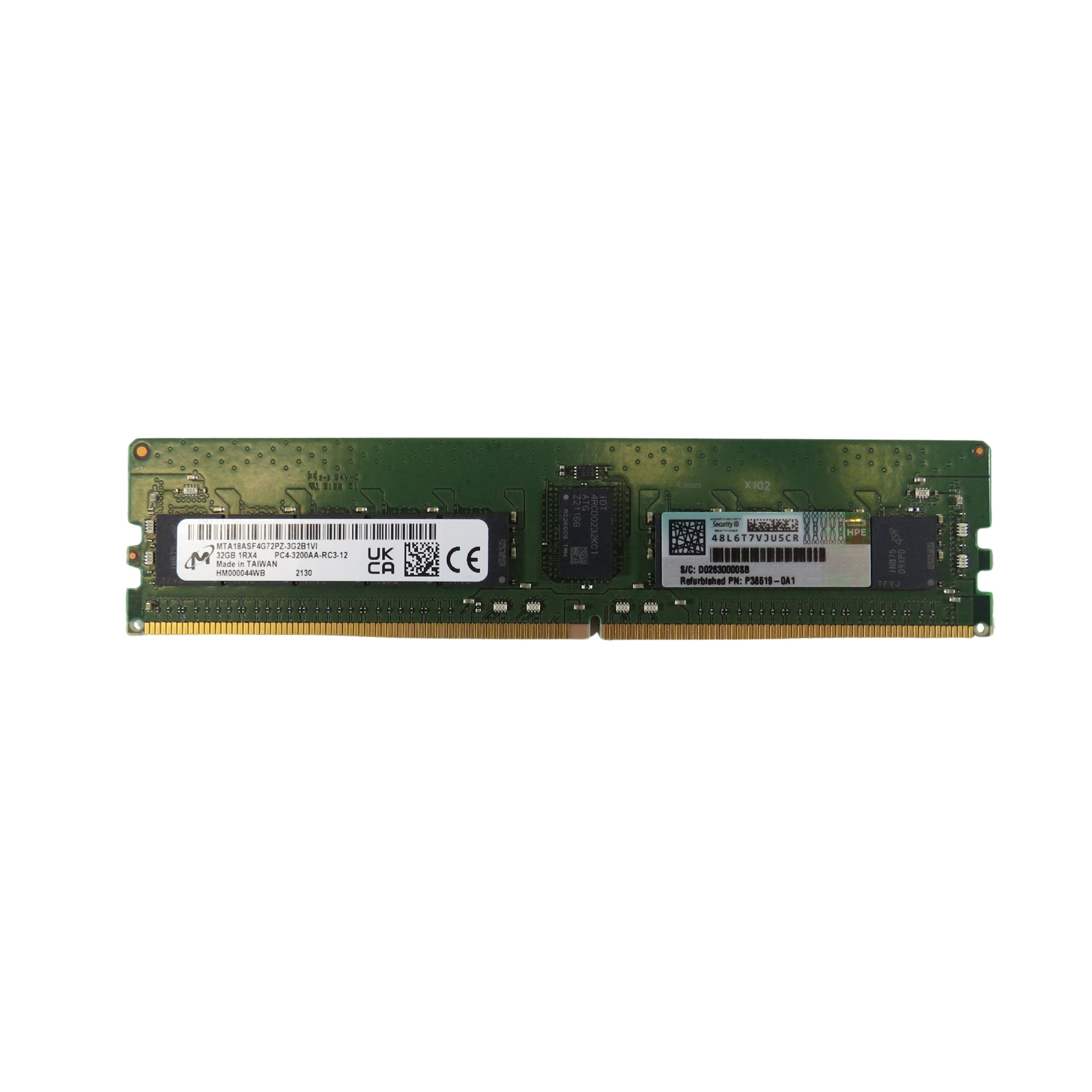 HPE P38519-0A1 P39382-001 32GB DDR4 1Rx4 PC4-2933Y-R Smart Kit Server Memory (Refurbished)