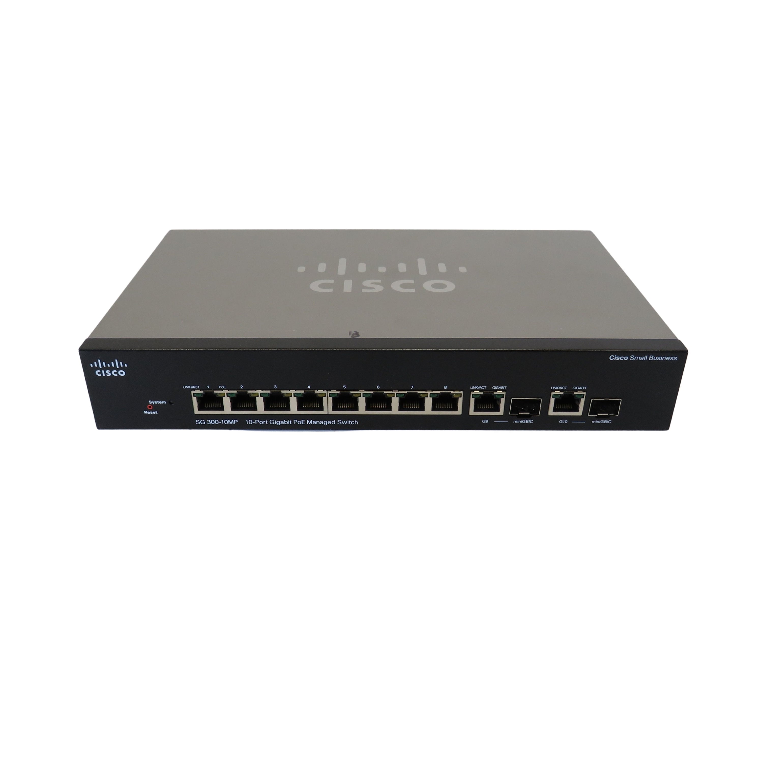Cisco SG300-10MP 8-Port Gigabit Ethernet PoE 2 Port Combo Mini-GBIC Switch (Refurbished)