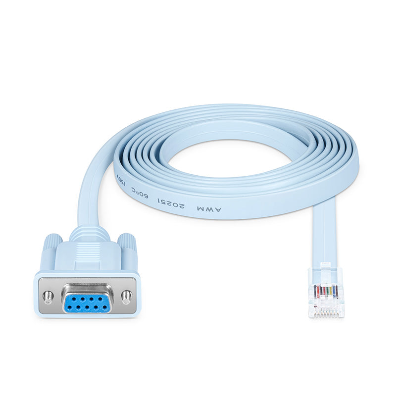 7ft (2m) RJ45 (Male) to DB9 (Female) Console Cable, Blue