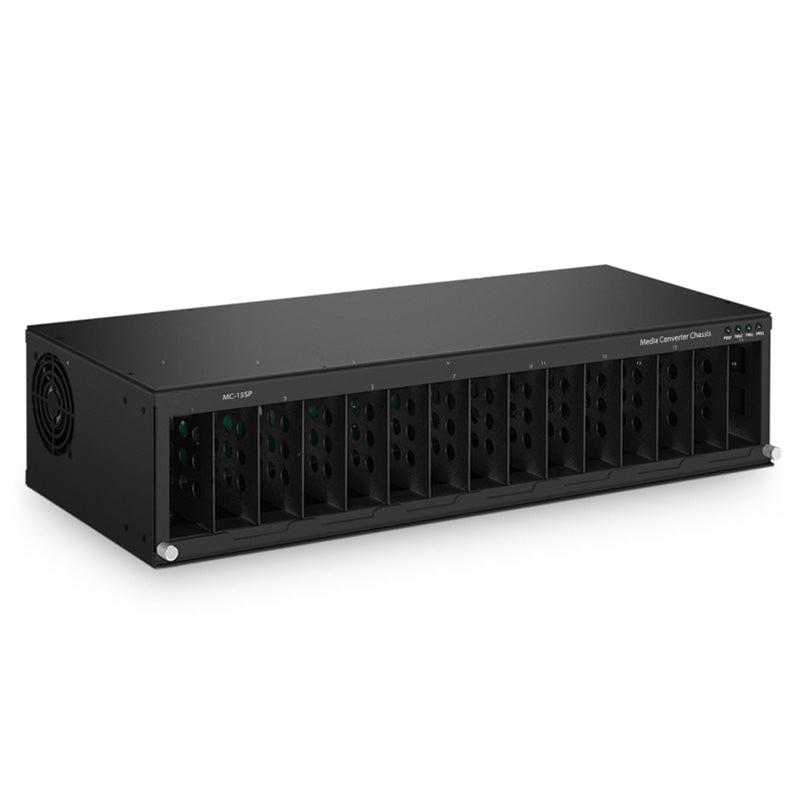 15 Slots Media Converter Chassis, 19'' Rack Mount, AC Power