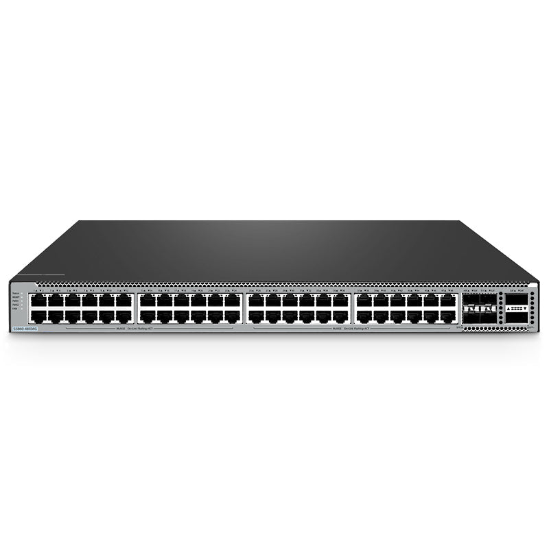 FS-S5860-48XMG, 48-Port Ethernet L3 Switch, 48 x 10GBASE-T/Multi-Gigabit Ports, 4 x 25Gb SFP28, with 2 x 40Gb QSFP+ Uplinks, Support Stacking, Broadcom Chip