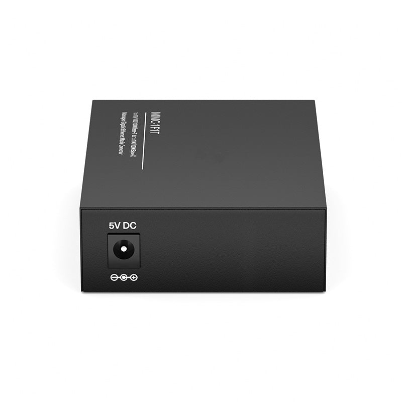 Managed 1x 10/100/1000Base-T RJ45 to 1x 100/1000Base-X SFP Slot Gigabit Ethernet Media Converter, American Plug Standard