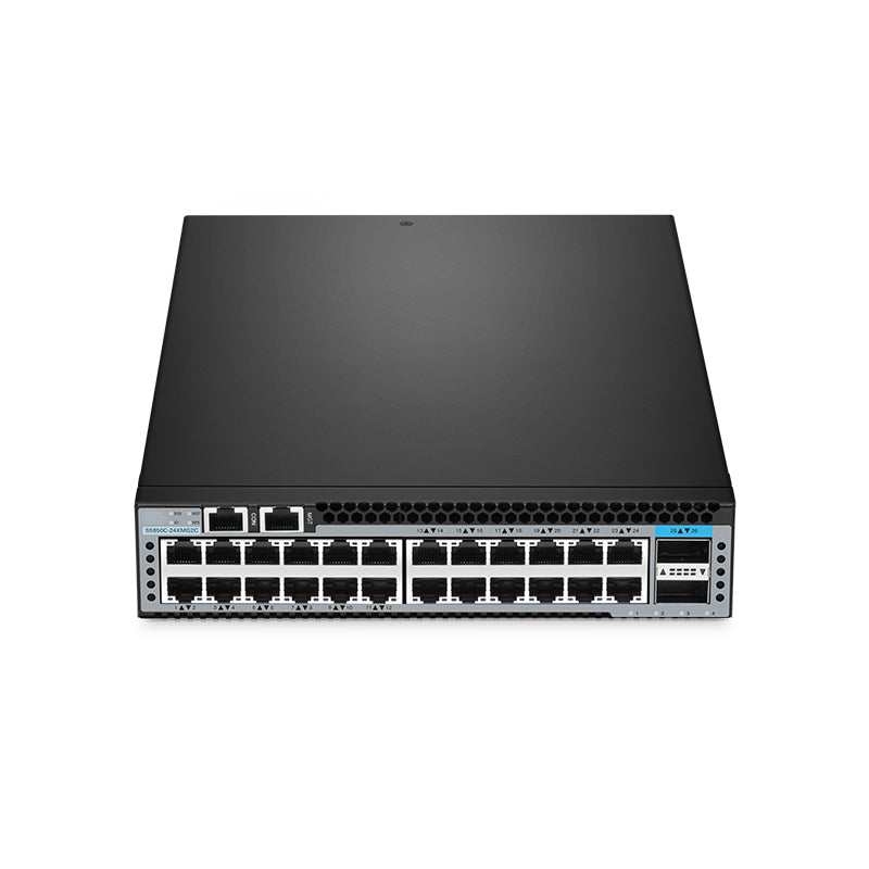 FS-S5850C-24XMG2C, 24-Port Gigabit Ethernet L3 Half-width Switch, 24 x 10GBase-T/Multi-Gigabit, with 2 x 100Gb QSFP28 Uplinks, AV over IP, Support MLAG