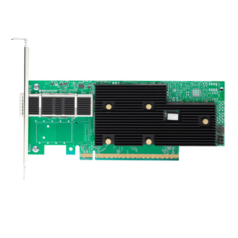 Broadcom® BCM957608-P1400GDF00 Ethernet Network Interface Card, 400G Single-Port QSFP112-DD, PCIe 5.0 x 16, Standard & Low Profile