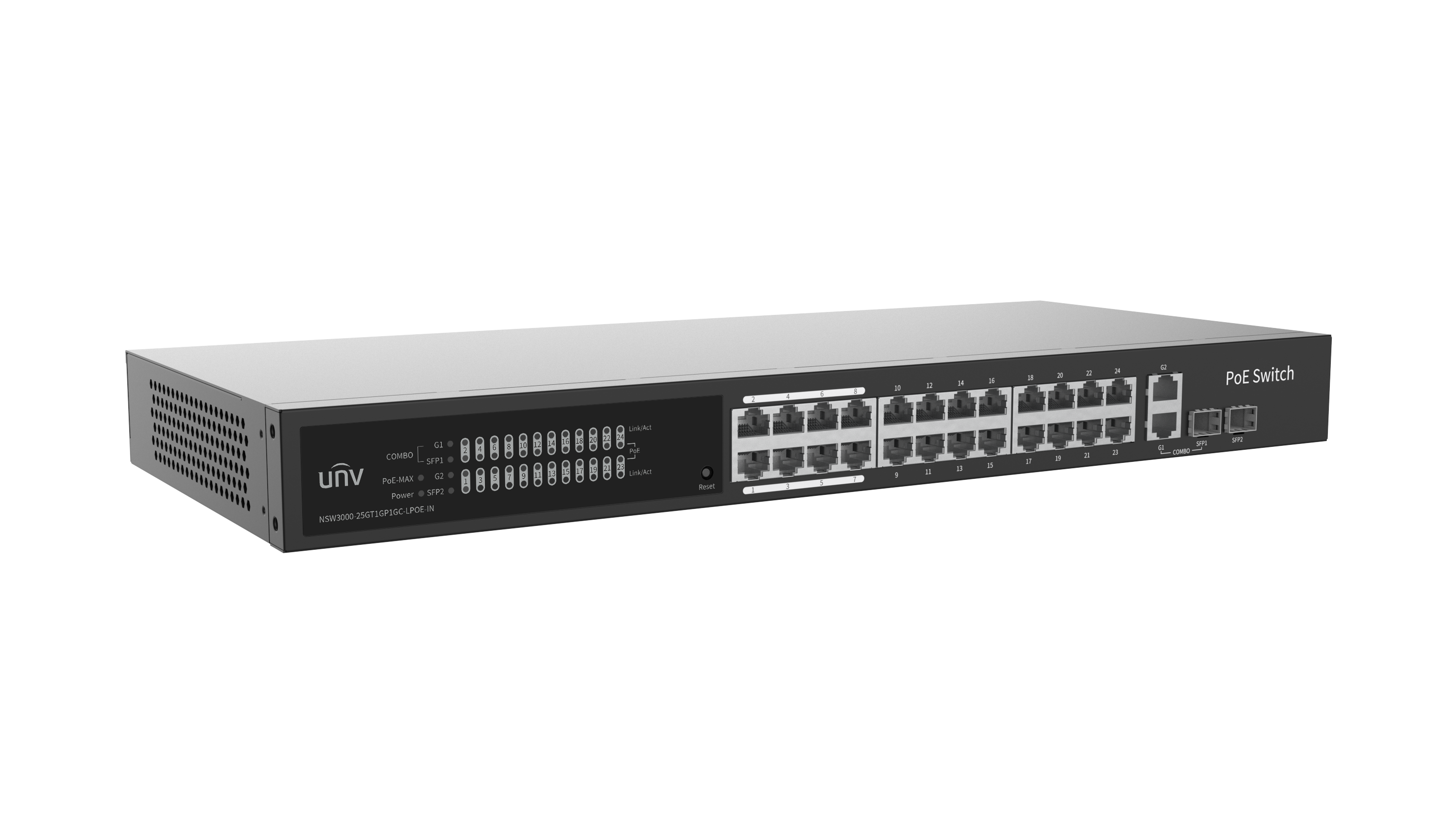Uniview NSW3000-25GT1GP1GC-LPOE-IN Giga 24 Port 250W Cloud Managed Ethernet Low Power PoE Switch