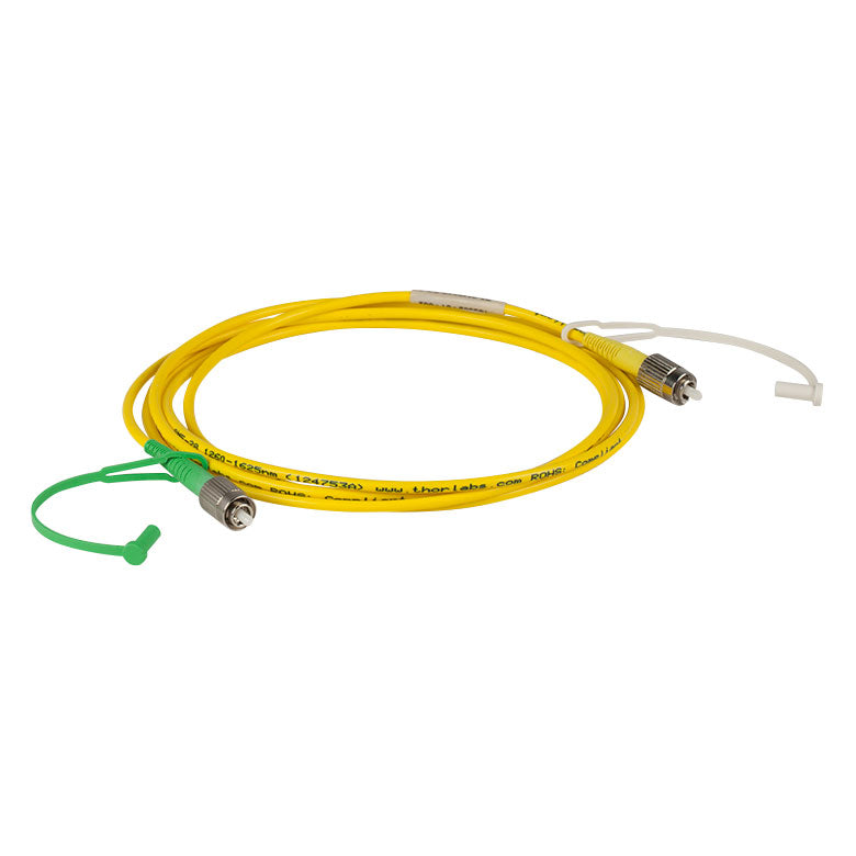 TH-P5-SMF28E-FC-1 - Single Mode Patch Cable, 1260 - 1625 nm, FC/PC to FC/APC, Ø3 mm Jacket, 1 m Long