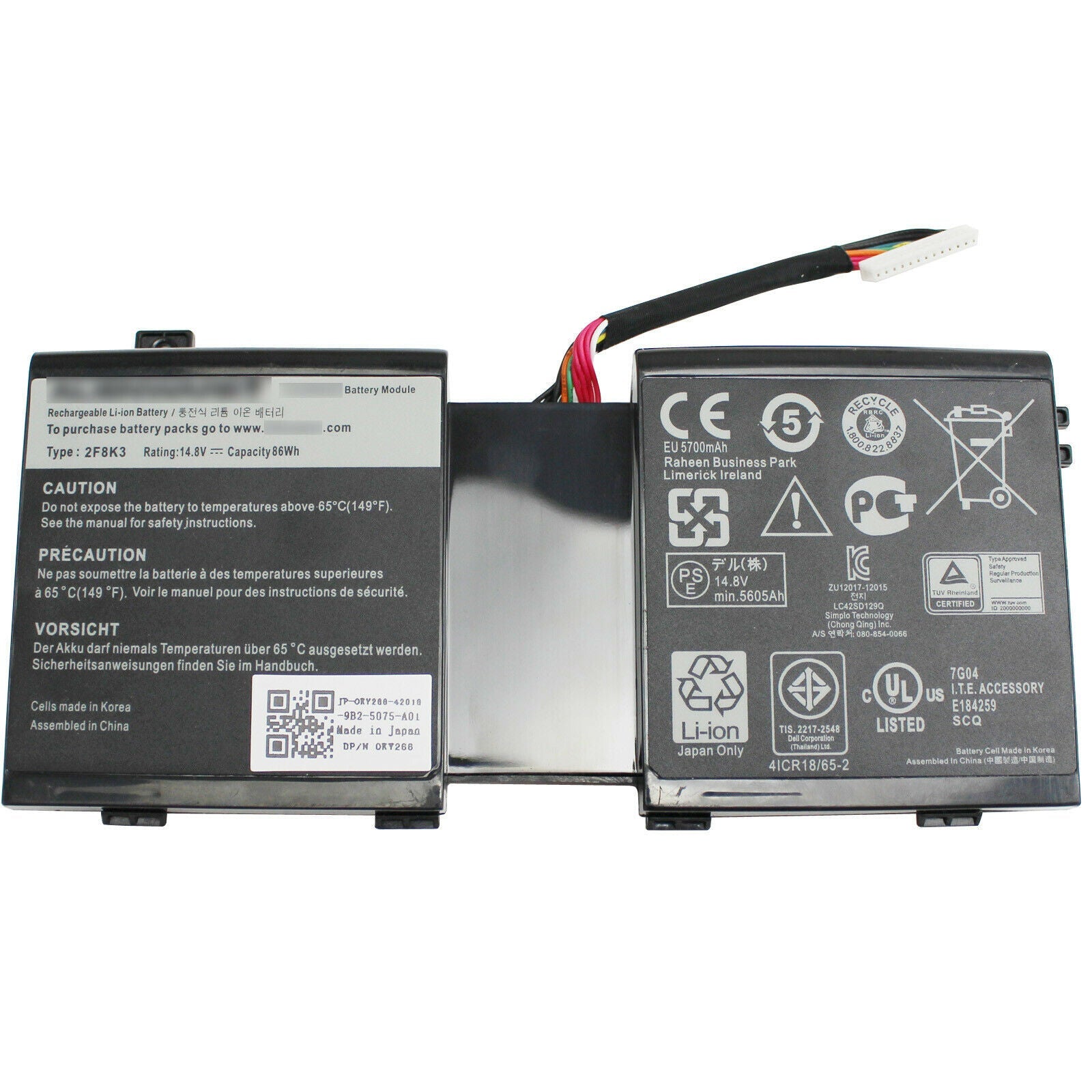 2F8K3 KJ2PX Battery for Dell Alienware 17 18 18x M17X R5 M18X
