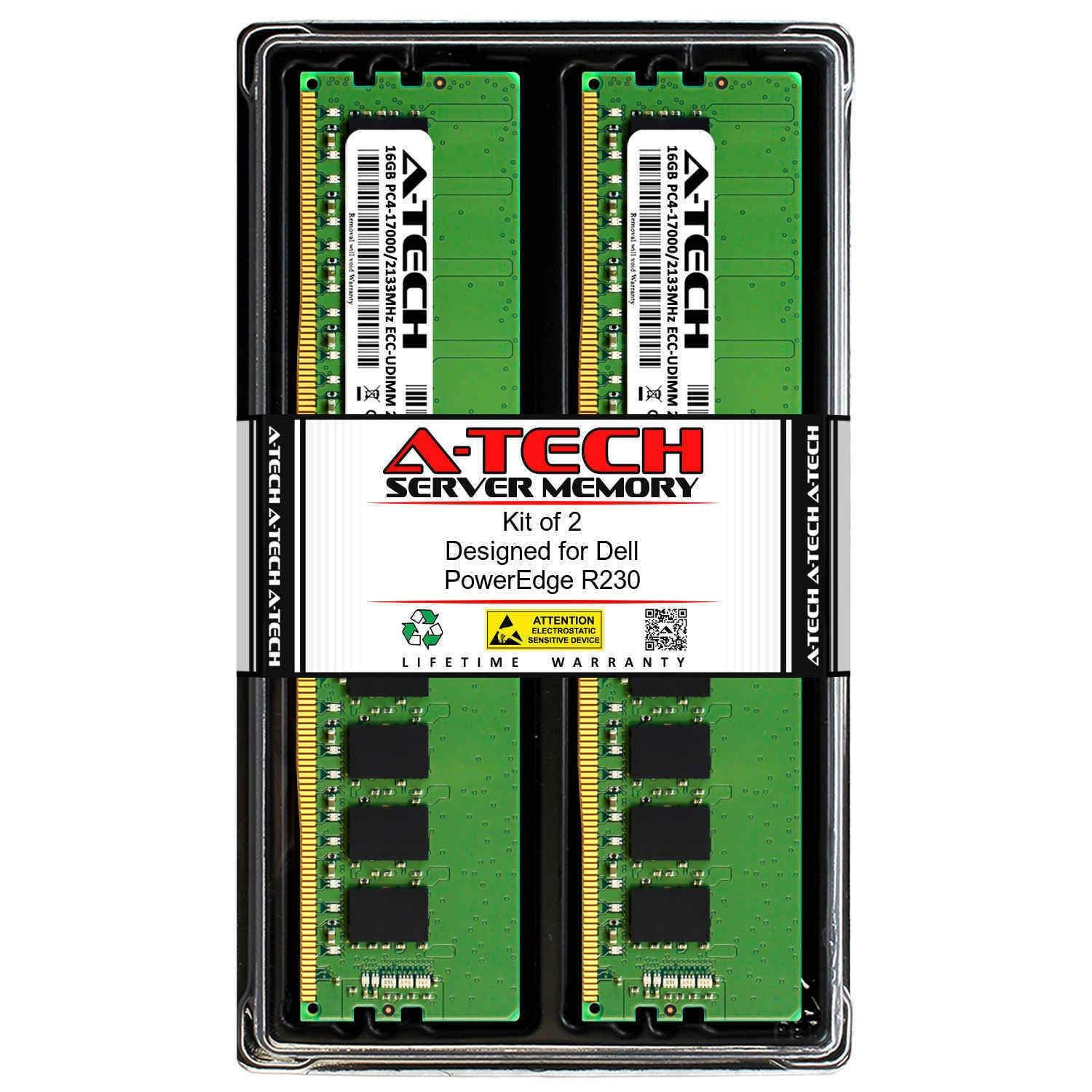 32GB 2X 16GB DDR4 2133 PC4-17000 ECC UDIMM for Dell PowerEdge R230 Memory RAM-FoxTI