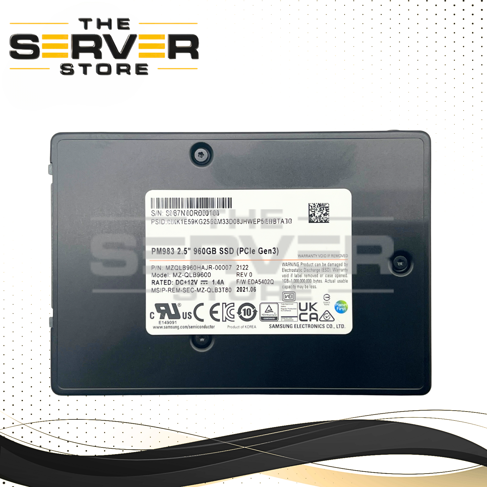Samsung 960GB NVMe U.2 PCIe Gen 3.0 x4 2.5" 7MM RI SSD PM983 Series MZQLB960HAJR