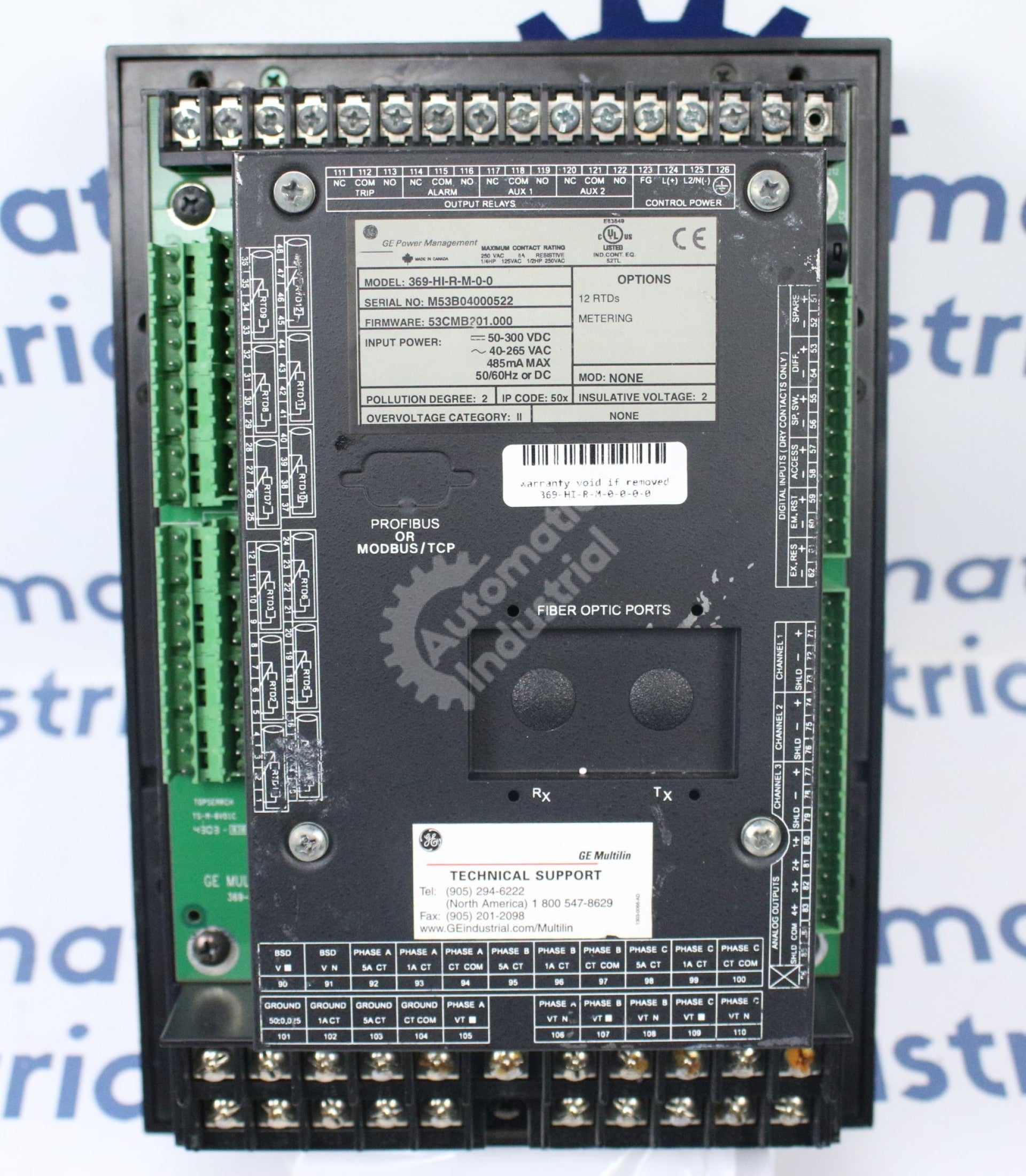 GE Multilin 369-HI-R-M-0-0-0-0 369 Motor Management Relay