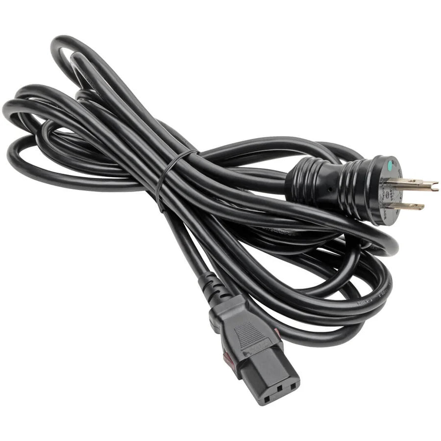 Eaton Tripp Lite Series Hospital-Grade Power Cord, NEMA 5-15P to Locking IEC C13 - Green Dot, 10A, 125V, 18 AWG, 15 ft. (4.57 m), Black