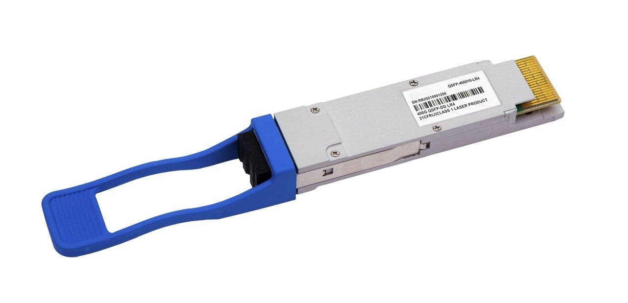 QSFP-DD 400G LR4 optical transceiver, single-mode 4 CWDM channels, 10Km reach over SMF, LC connectors, QSFP-40010-LR4