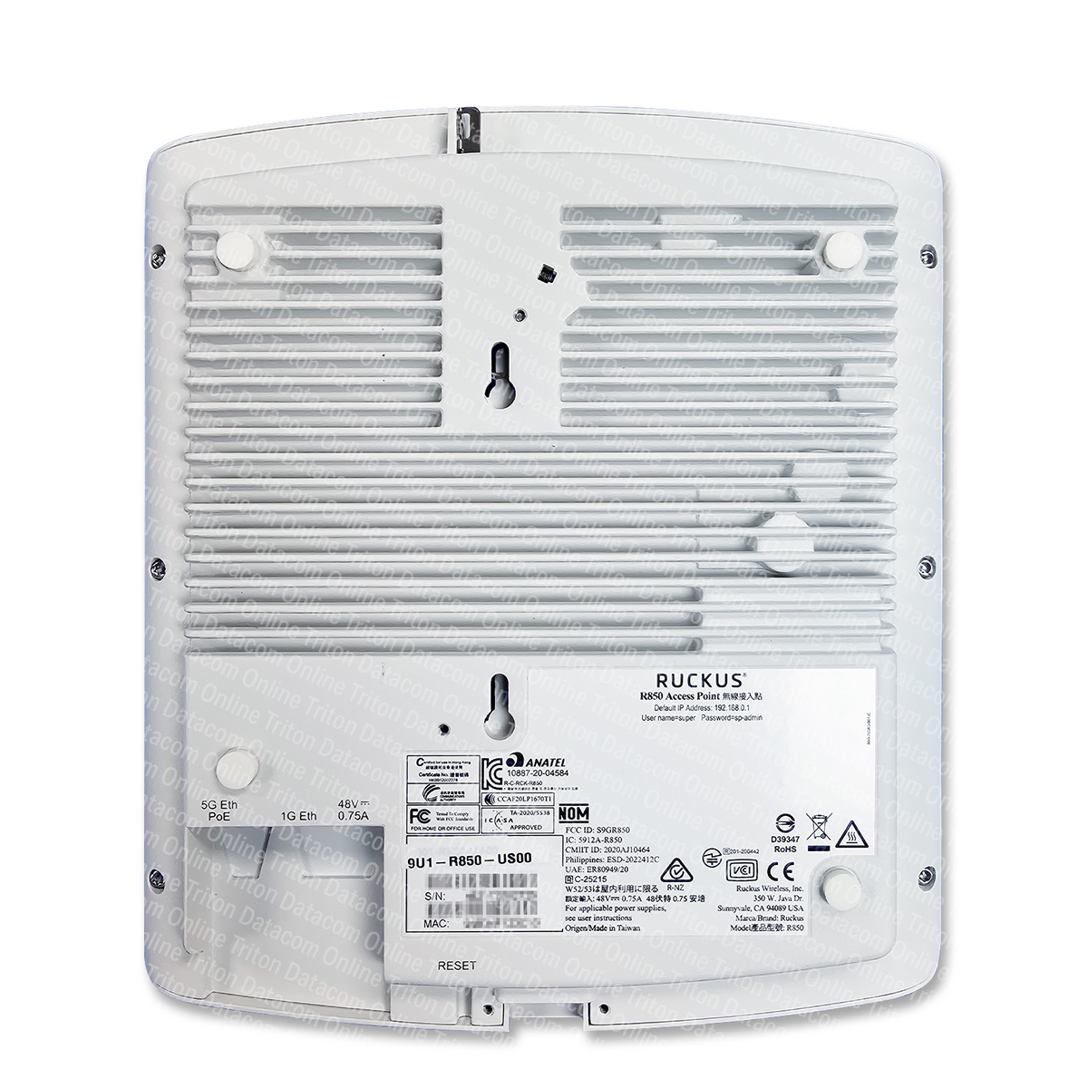 901-R850-US00 - Ruckus Wireless R850 Access Point with WiFi6 and 8x8:8 MU-MIMO