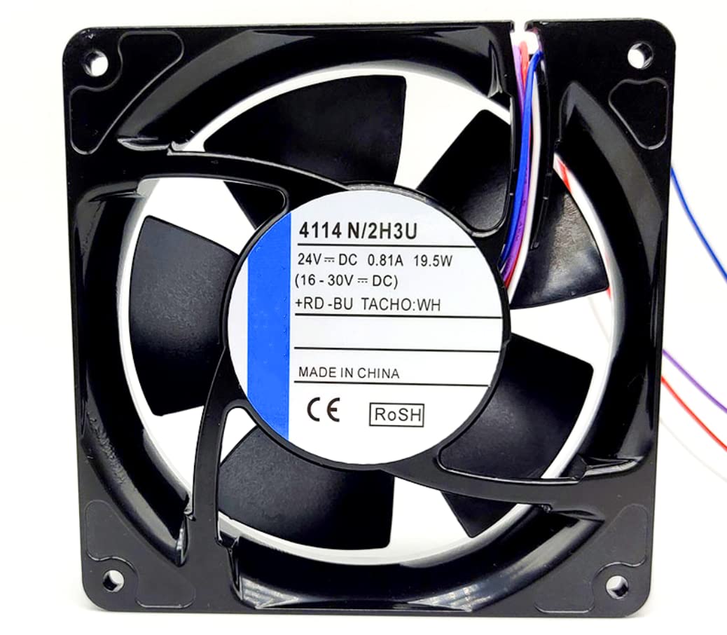 Ebmpapst 4114N/2H3U 120cm 24VDC 0.81A 19.5W 120X120X38mm 4-Wire Cooling Fan