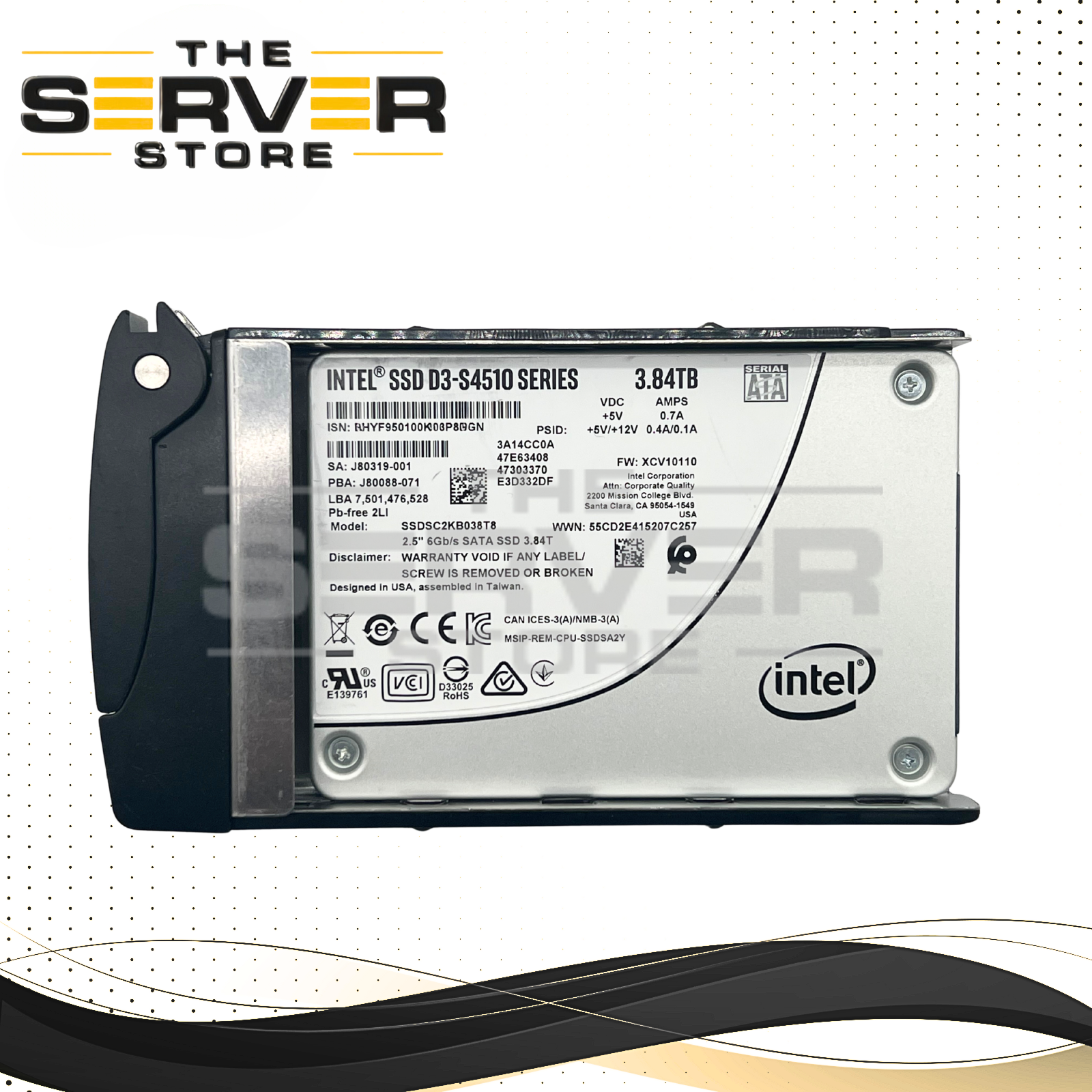 Intel 3.84TB SATA 6G RI SFF 2.5" SSD D3-S4510 Series SSDSC2KB038T8 for Supermicro Server