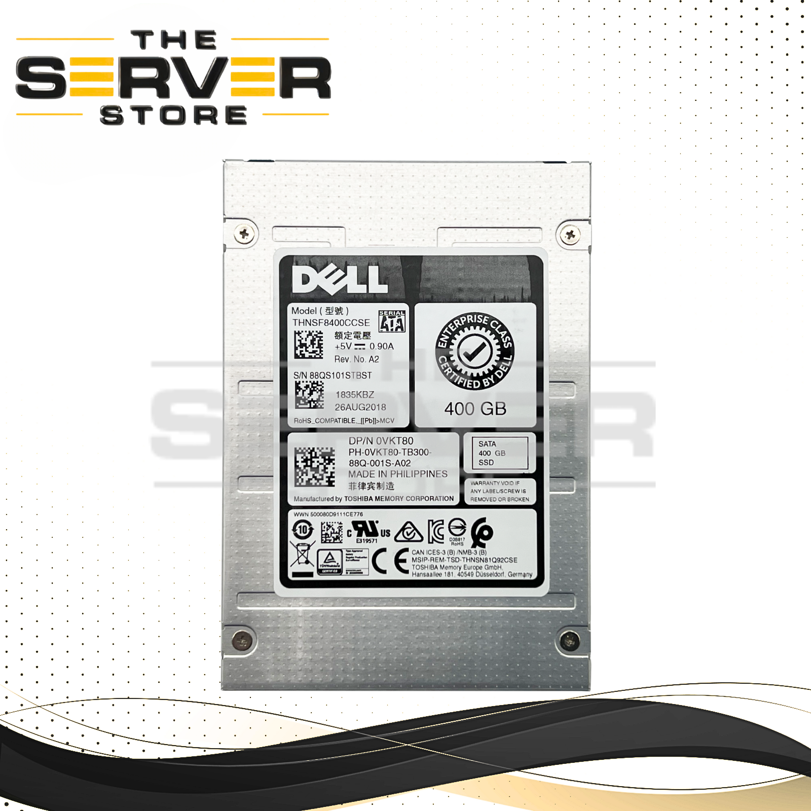 Dell 400GB MLC SATA 6G MU 2.5" SSD Toshiba THNSF8400CCSE 0VKT80 (Health 96%)