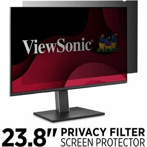 ViewSonic 23.8" Privacy Filter Screen Protector for Widescreen (16:9) LCD Monitor Lightweight Anti-glare and Anti-scratch, Black. 20 screen protectors per master pack.