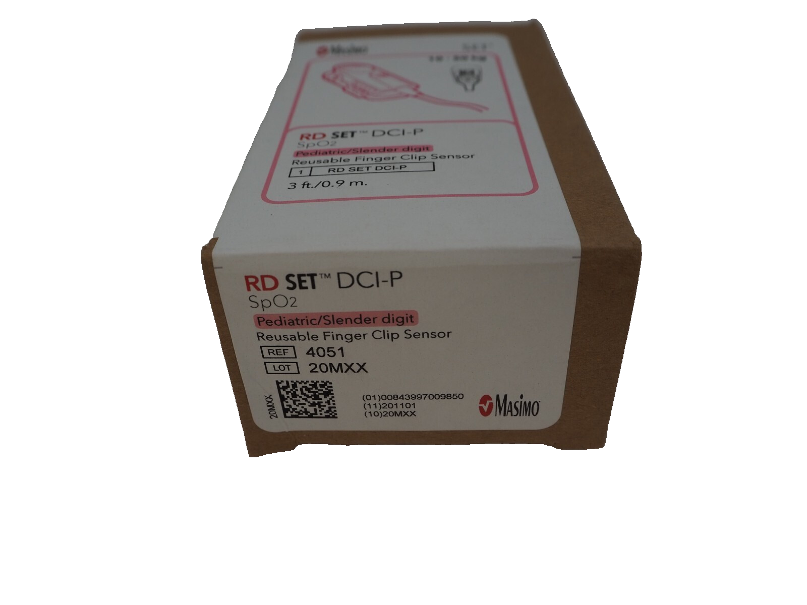 New Masimo 4051 RD SET DCI-P Pediatric Slender Digit Reusable SpO2 Sensor 3 ft