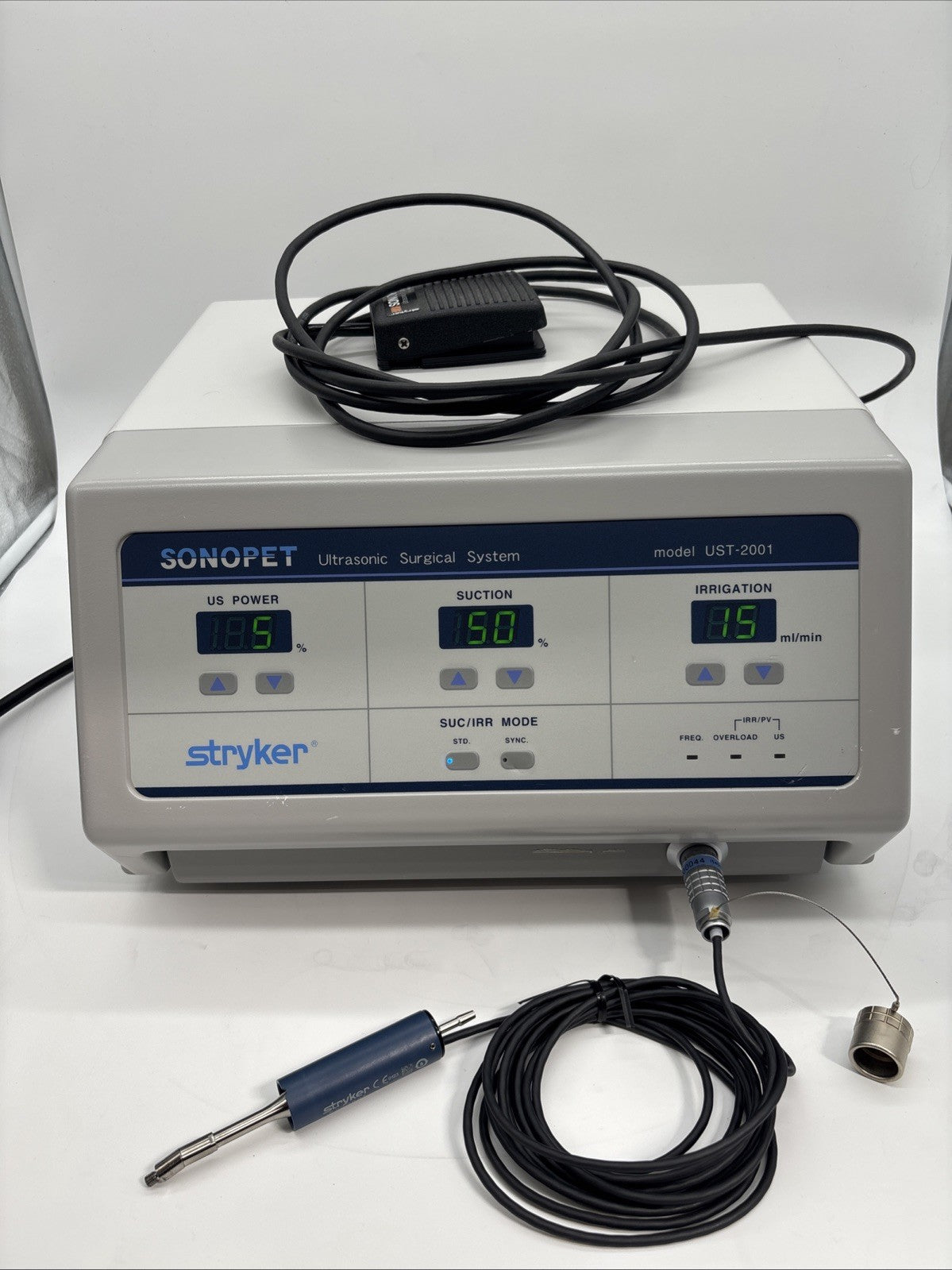 Tested: Stryker Sonopet Ultrasonic Surgical System W/ Handpiece + Footswitch