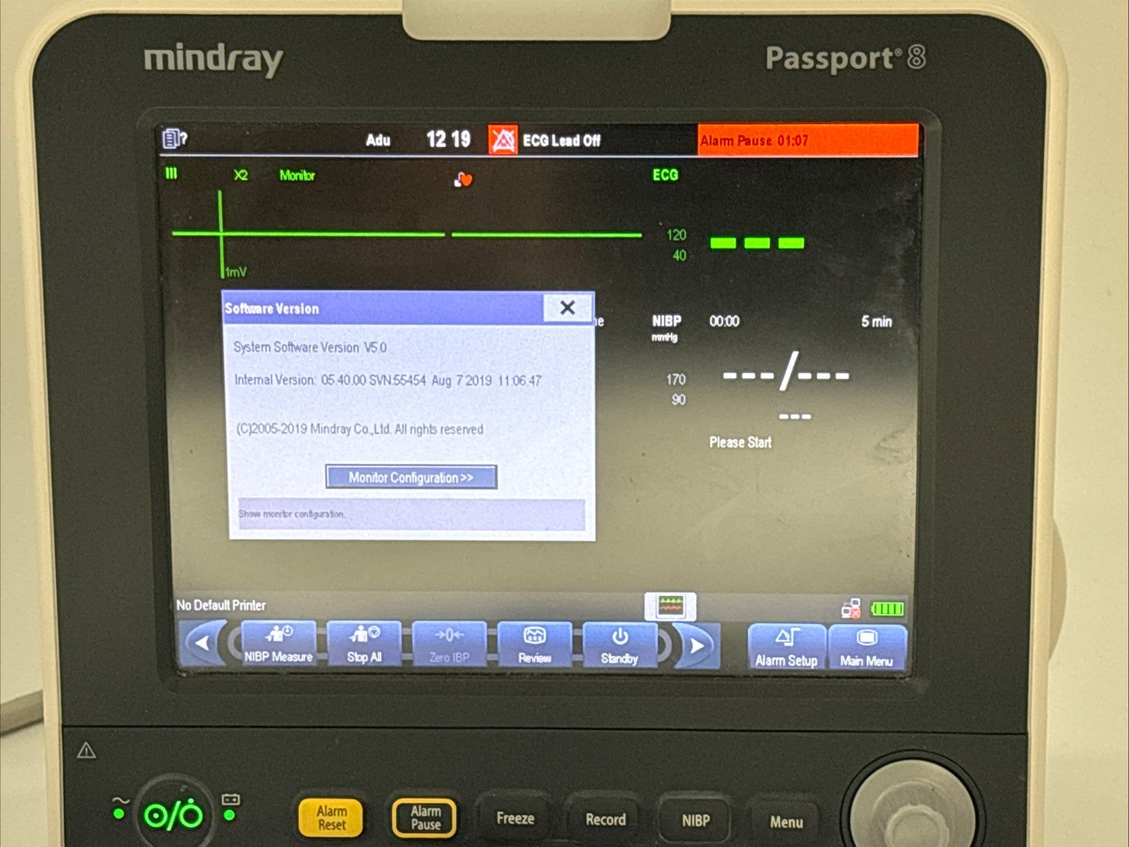Mindray Passport 8 Patient Monitor W Cables Nellcor SPO2 — 30 Day Warranty!