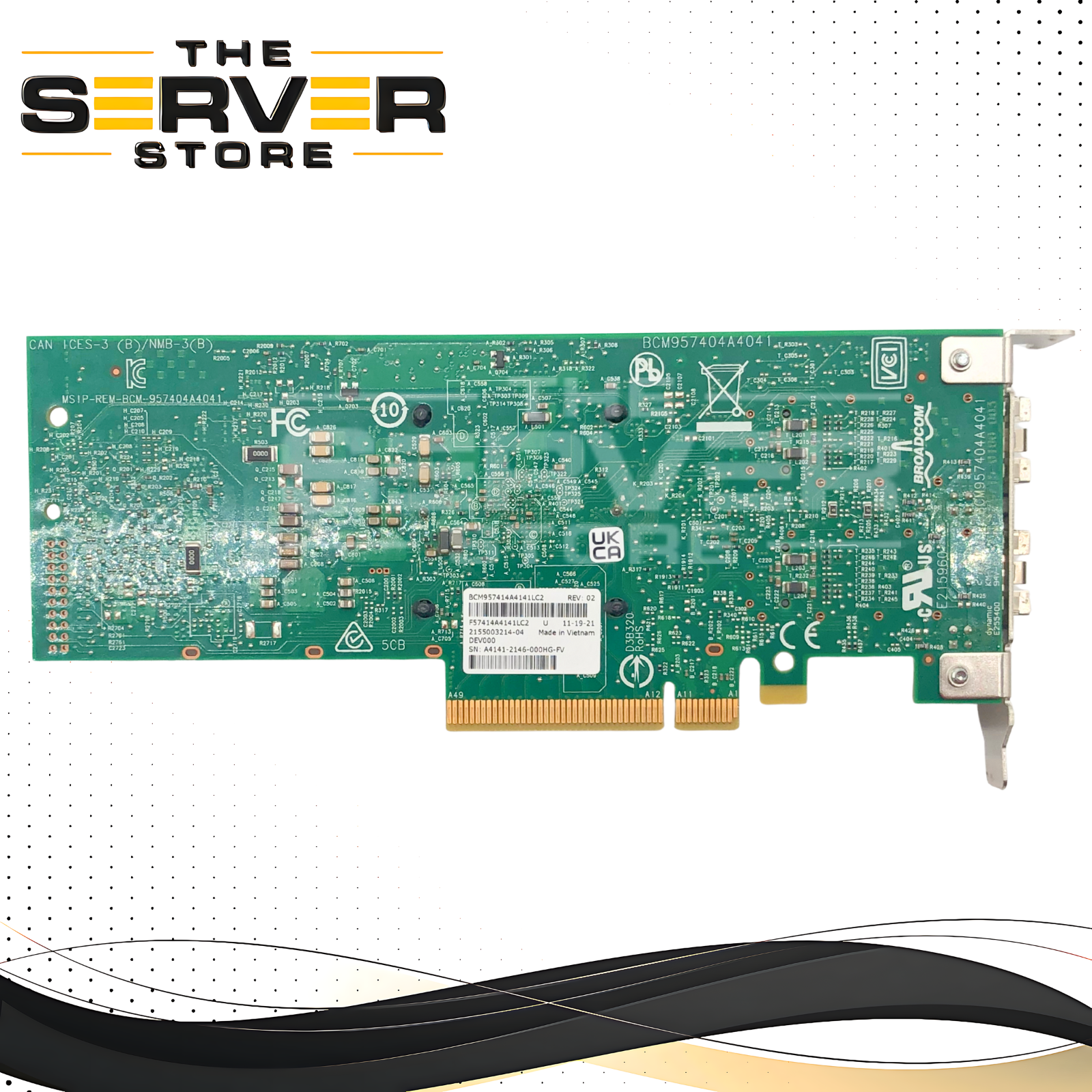 Lenovo Broadcom 57414 10/25GbE SFP28 2-Port PCIe Network Adapter Card with Low Profile Bracket. P/N: 03GX198.