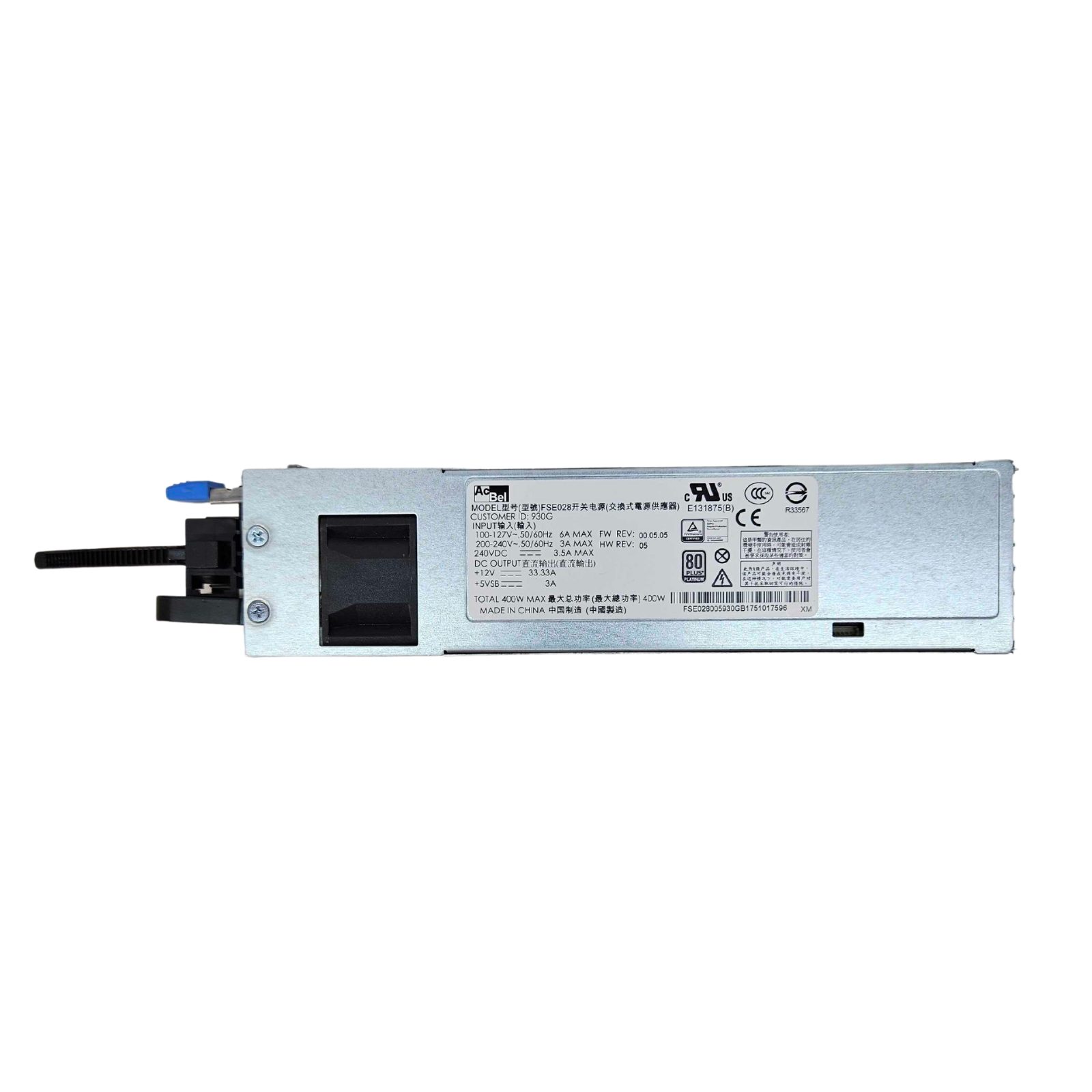 AcBel 400W 80+ Platinum Switching Power Supply FSE028
