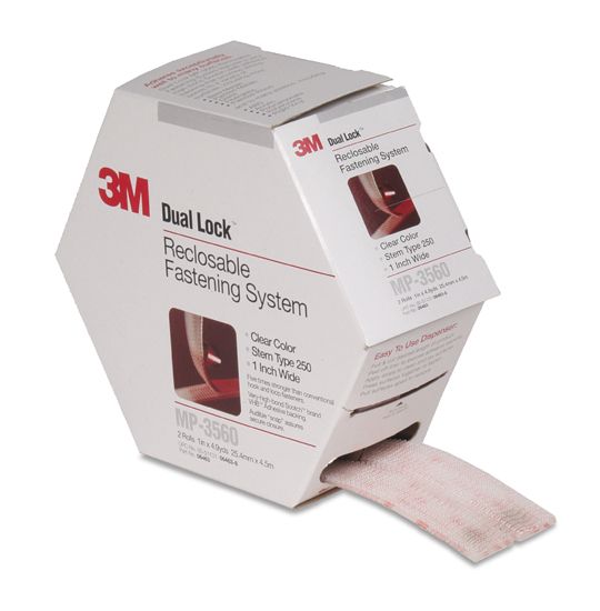 3M MP-3560 Dual-Lock Fasteners, CLEAR, 1" x 4.9-Yds, 2-Each