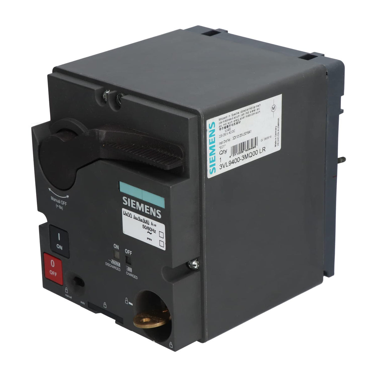 Siemens 3VL9400-3MQ00 Operating Mechanism for VL400 Circuit Breaker 220–250VAC/DC