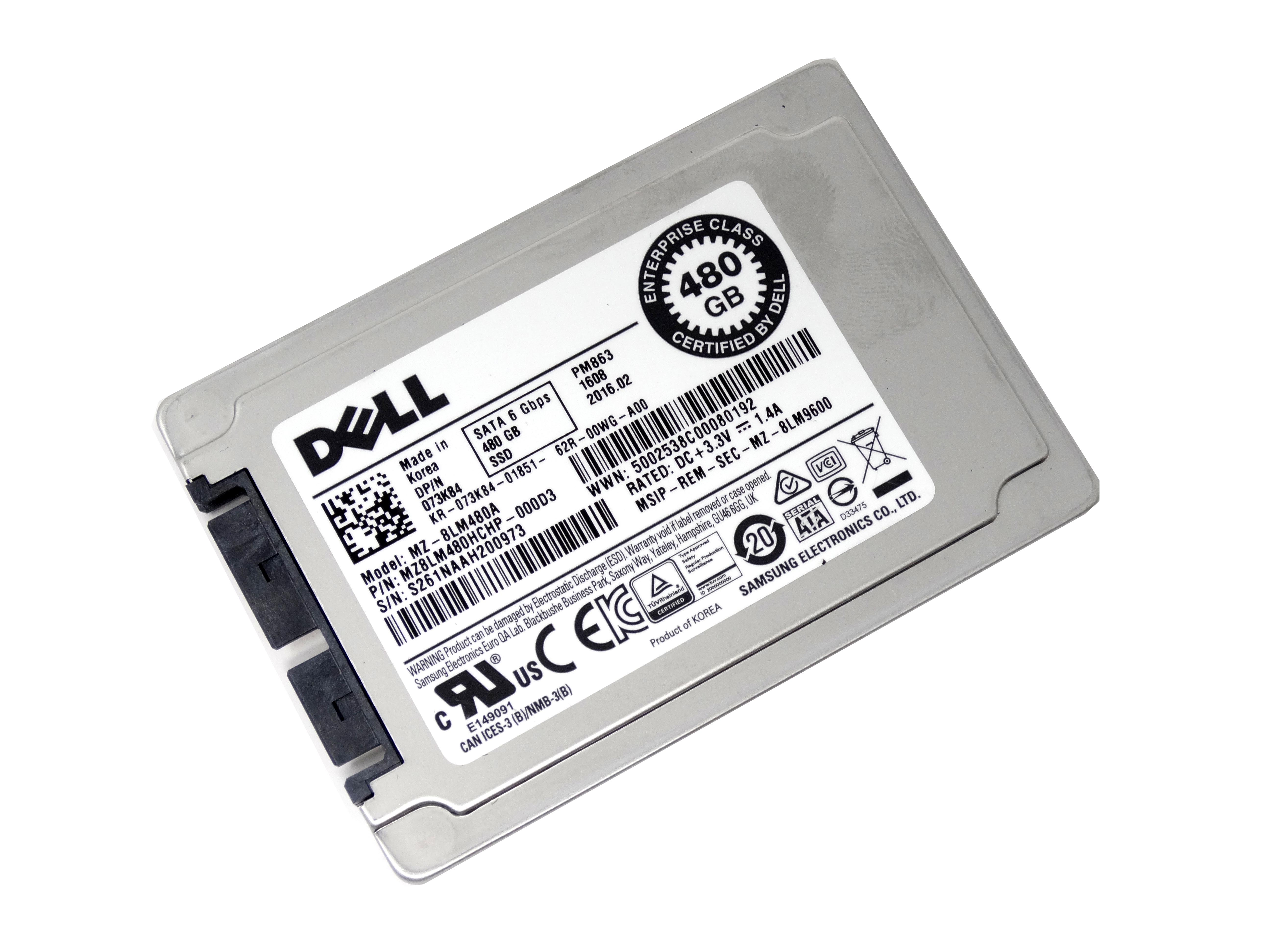 Dell Samsung PM863 480GB SATA 6Gbps 1.8'' SSD (73K84)