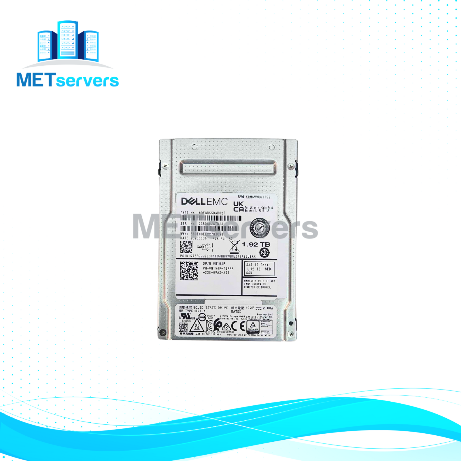 Dell/EMC 1.92TB SAS 12Gbp SED 2.5 Solid state drive SSD (KRM6VVUG1T92)