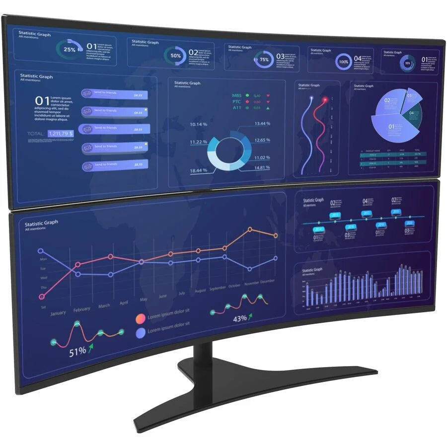 Peerless-AV® 1x2 Freestanding Desktop Stand for 24" to 49" Ultra-Wide Curved Monitors