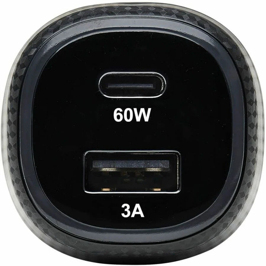 Eaton Tripp Lite Series Dual-Port USB Car Charger, 63W Max - USB-C PD 3.0 Up to 60W, USB-A QC 3.0 Up to 18W