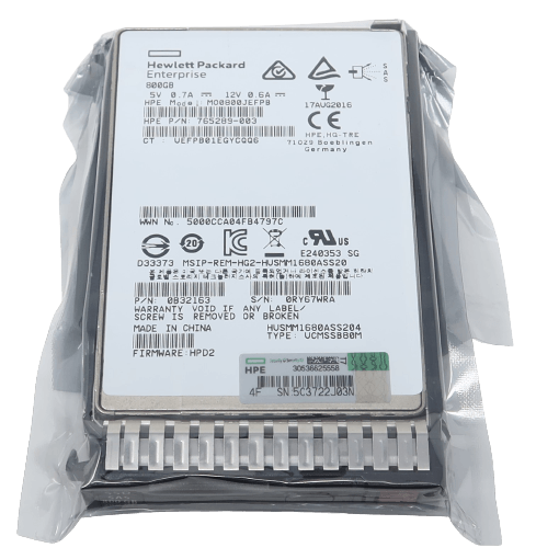 780434-001 779172-B21 HPE 800GB SAS WI 12G SFF SSD