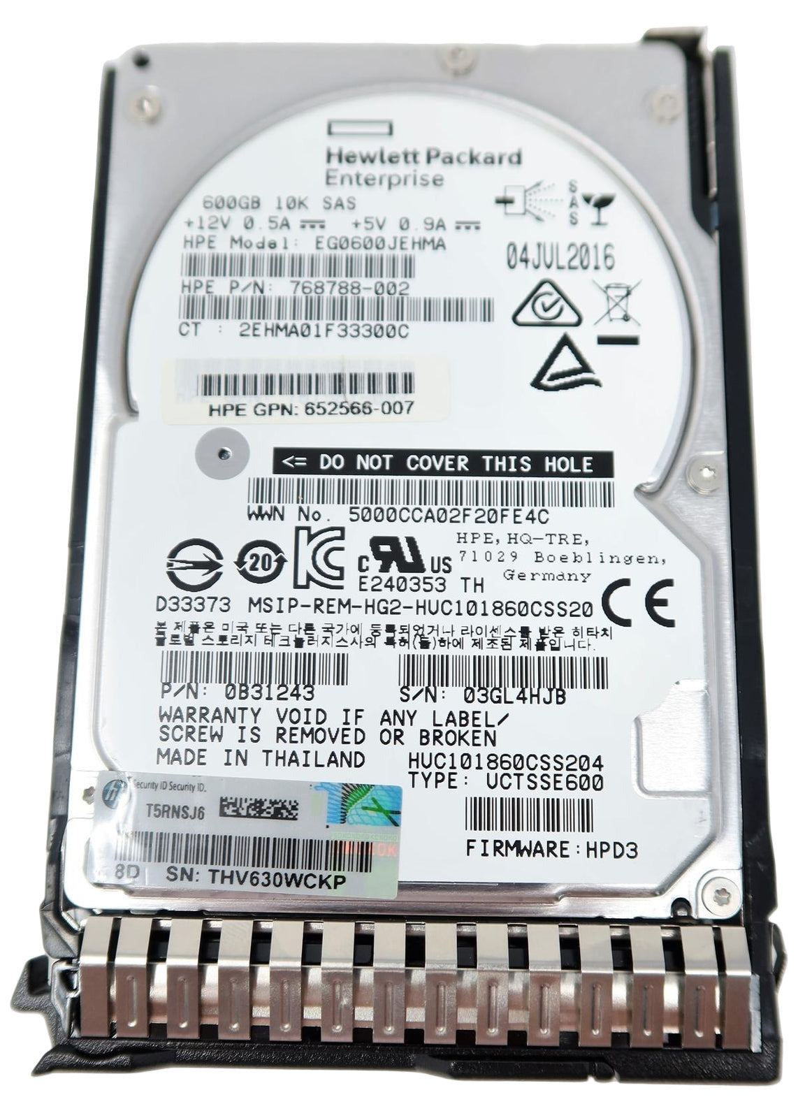 HP 781516-B21 600GB 12G SAS 2.5" 10K SFF 781577-001 Hard Drive