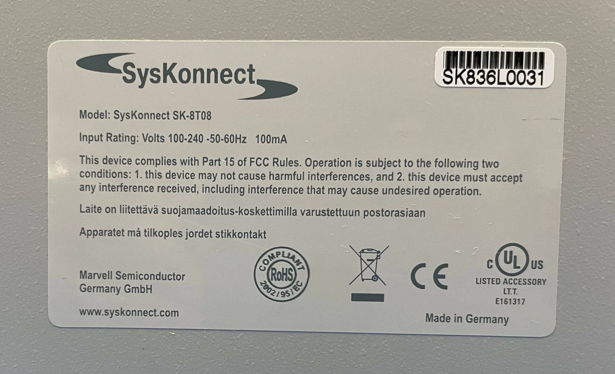8 PORT ETHERNET SWITCH (08379310/SK-8T08) SIEMENS