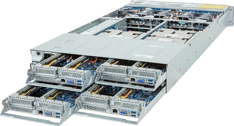 Gigabyte H263-V60-AAW1 NVIDIA Superchip 2U 4-Node 16-Bay Rack-Mountable Server