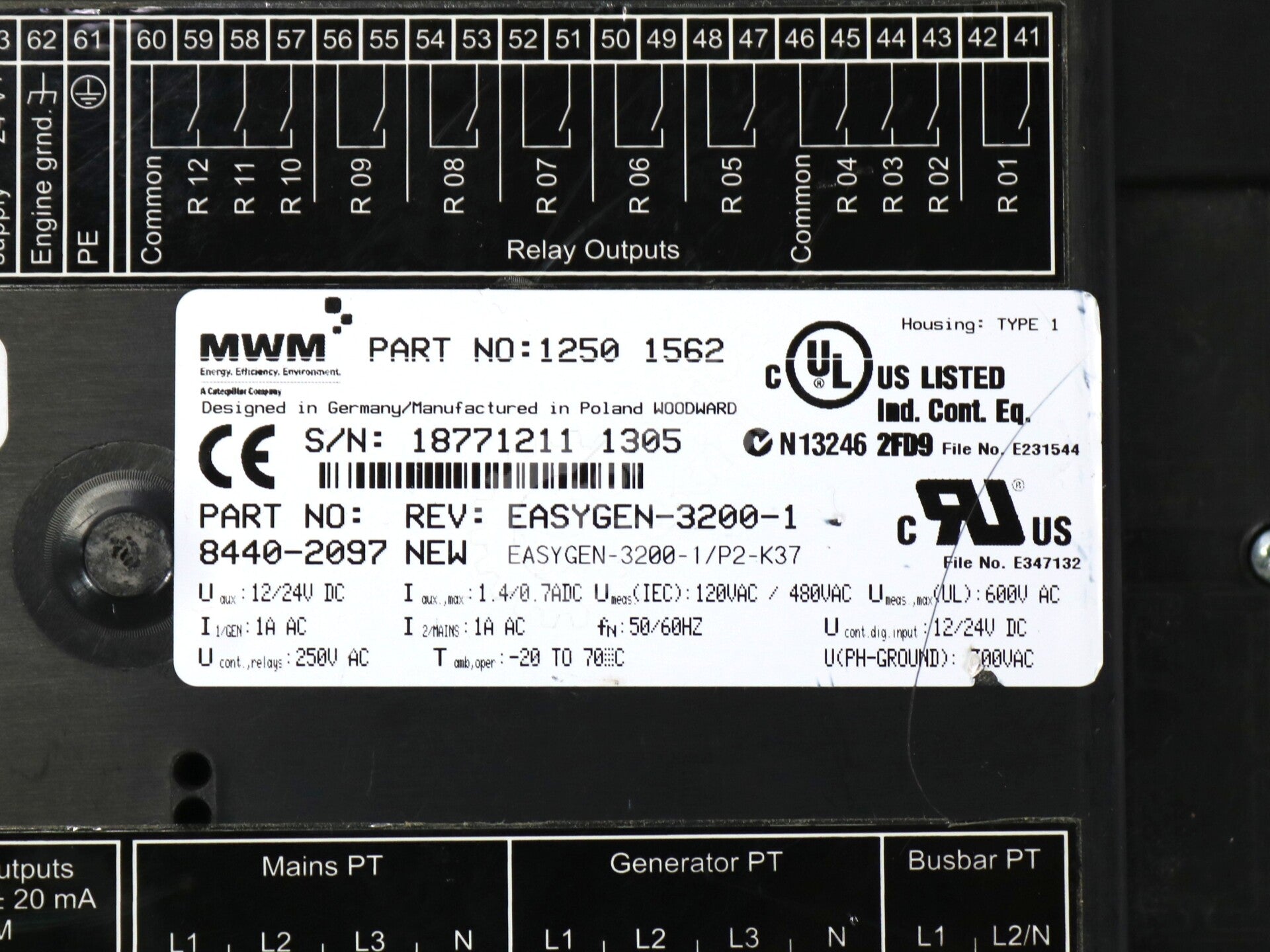 8440-2097 By Woodward EASYGEN-3200-1 Engine Generator System Controller