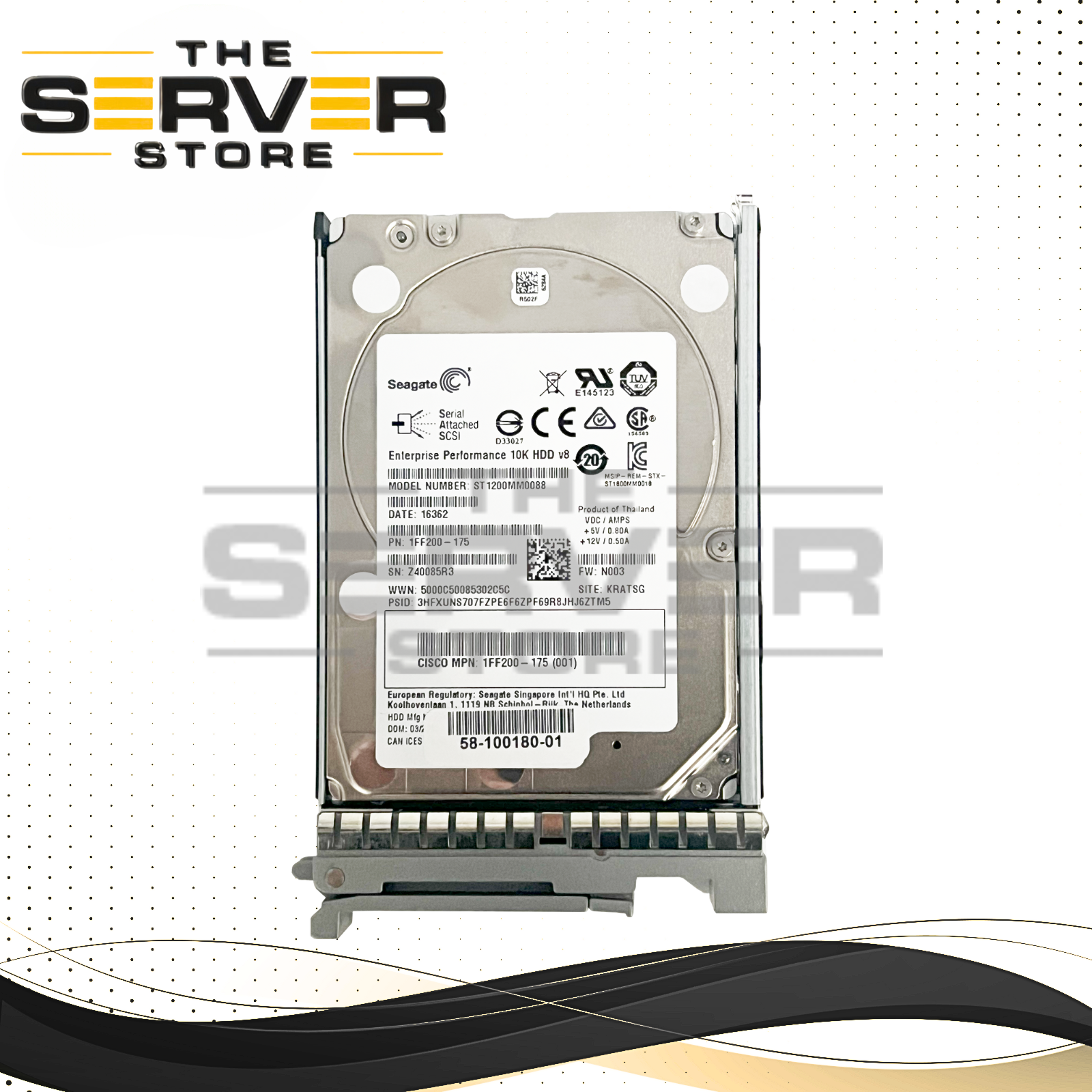 Cisco 1.2TB SAS 12G 10K SFF 2.5" HDD w/Tray Seagate ST1200MM0088 68-100628-01