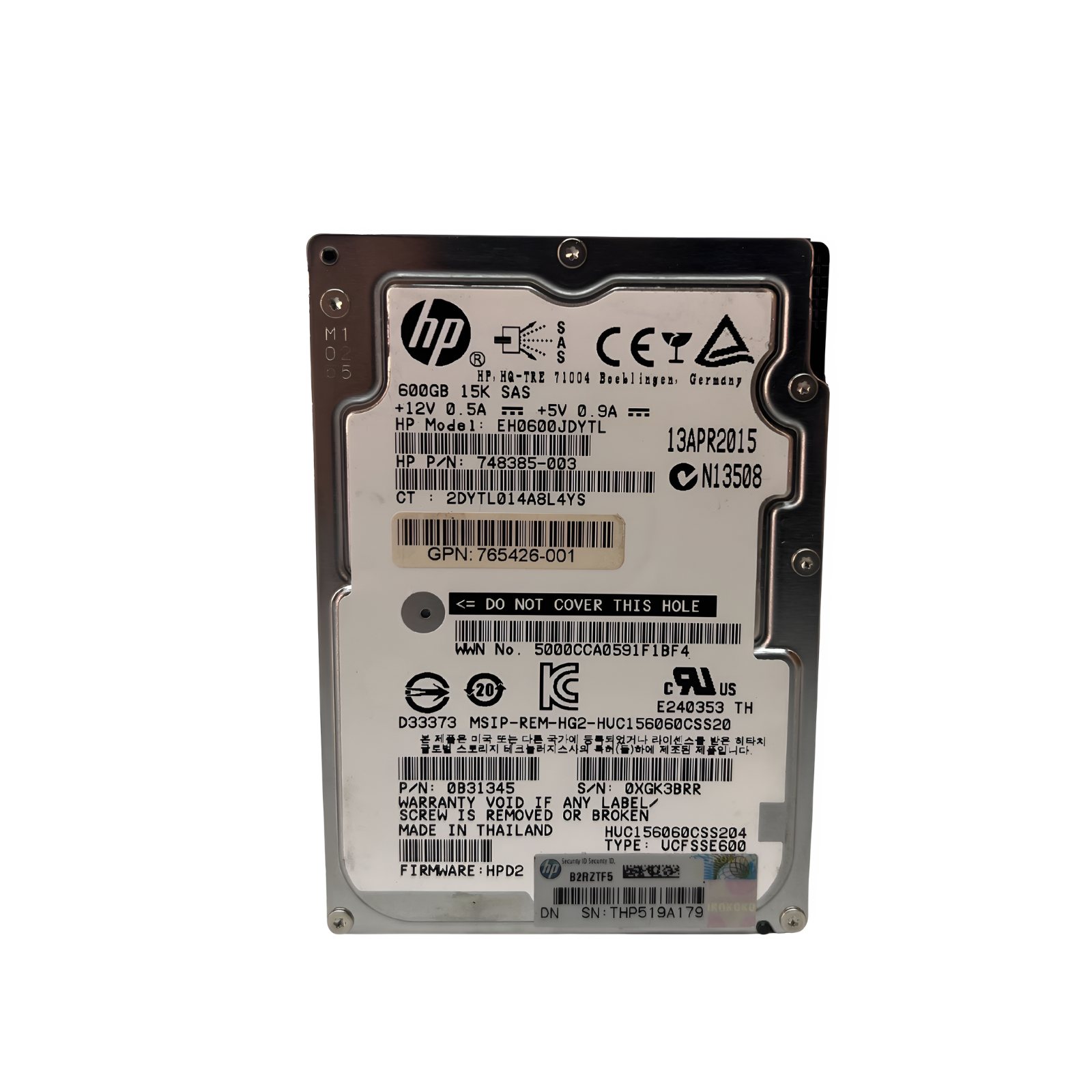 HP 600GB 15K 12Gbps SAS 2.5'' SFF Hard Drive HDD (EH0600JDYTL)