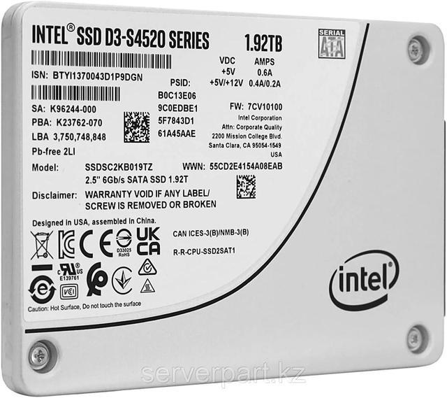 Intel D3-S4520 SSDSC2KB019TZ01 1.92TB SATA 6Gb/s 3D TLC 1DWPD 2.5in Recertified Solid State Drive