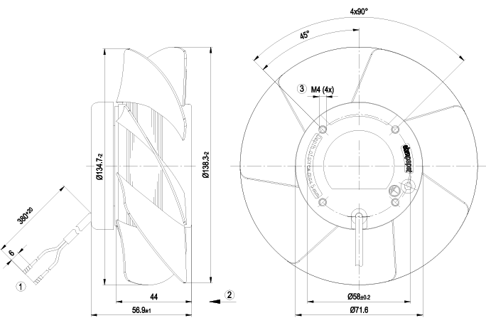 A2S130-AA03-01 Ebm-Papst AC AXIAL FAN