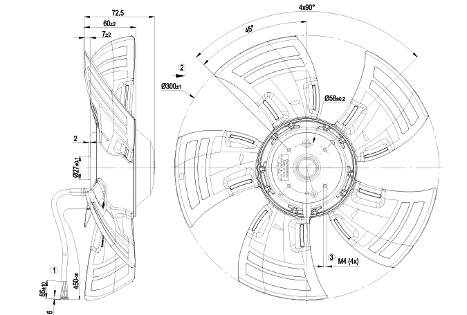 A4D300-AS34-02 Ebm-Papst AC AXIAL FAN