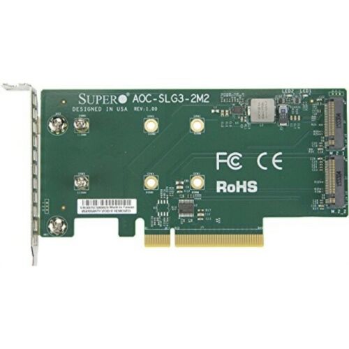 Supermicro AOC-SLG3-2M2 PCIe Add-On Card for 2x NVMe SSDs